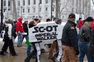 Protesters in Madison on 26 Feb 2011